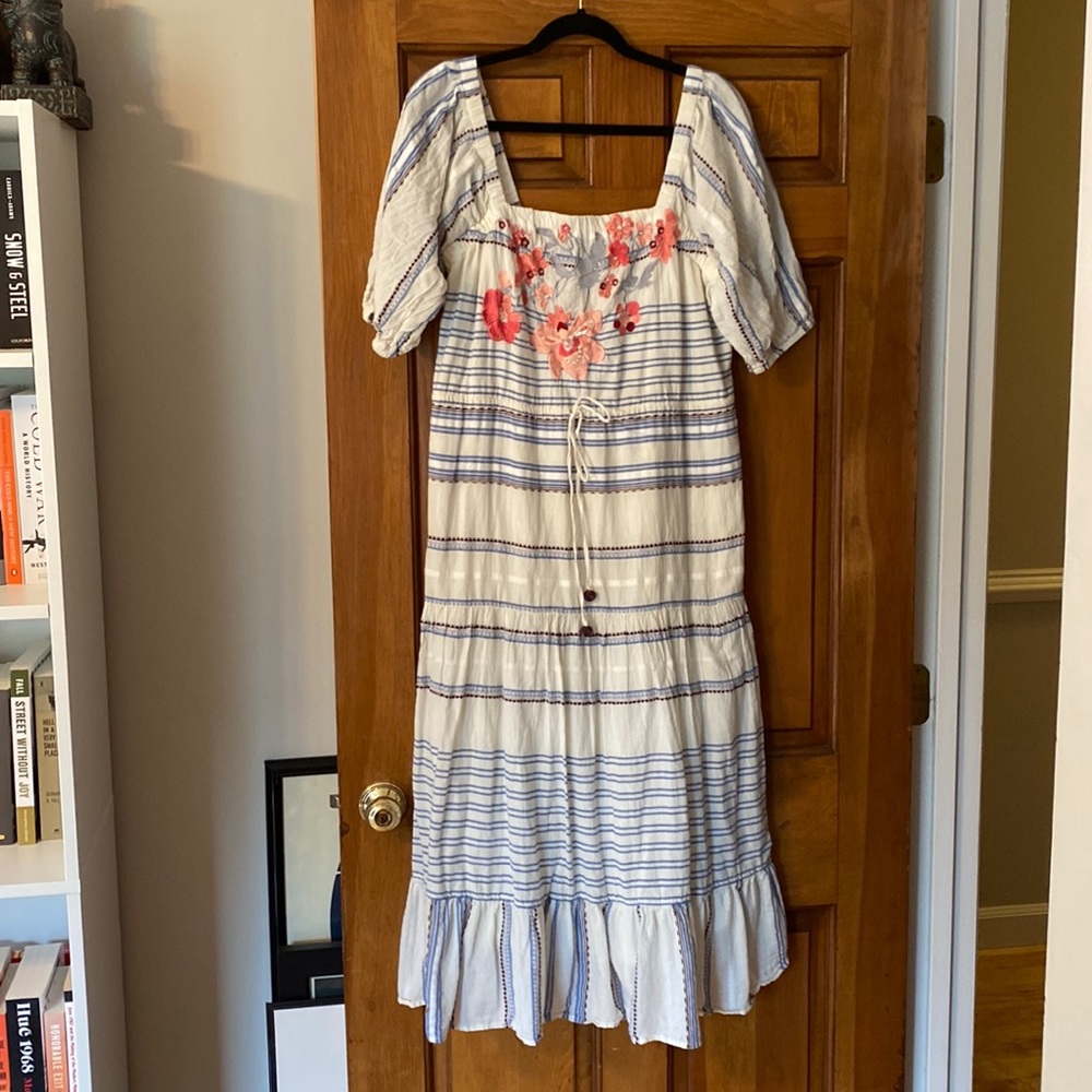 Beautiful Anthropology Off the Shoulder Embroidered Dress